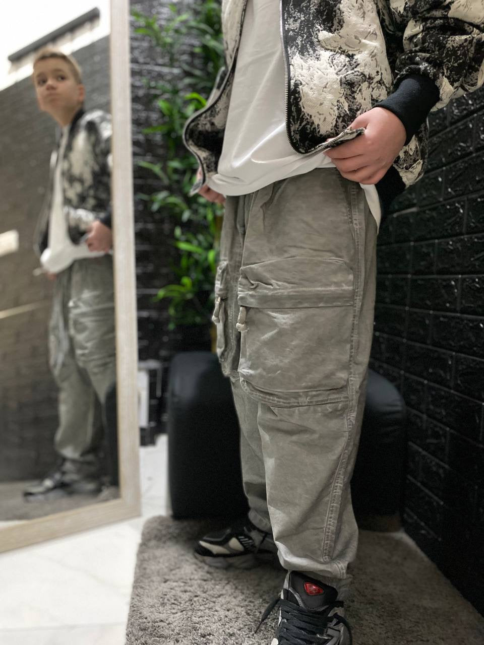 CARGO SFUMATO KIDS GRIGIO TASCONI FRONTALI