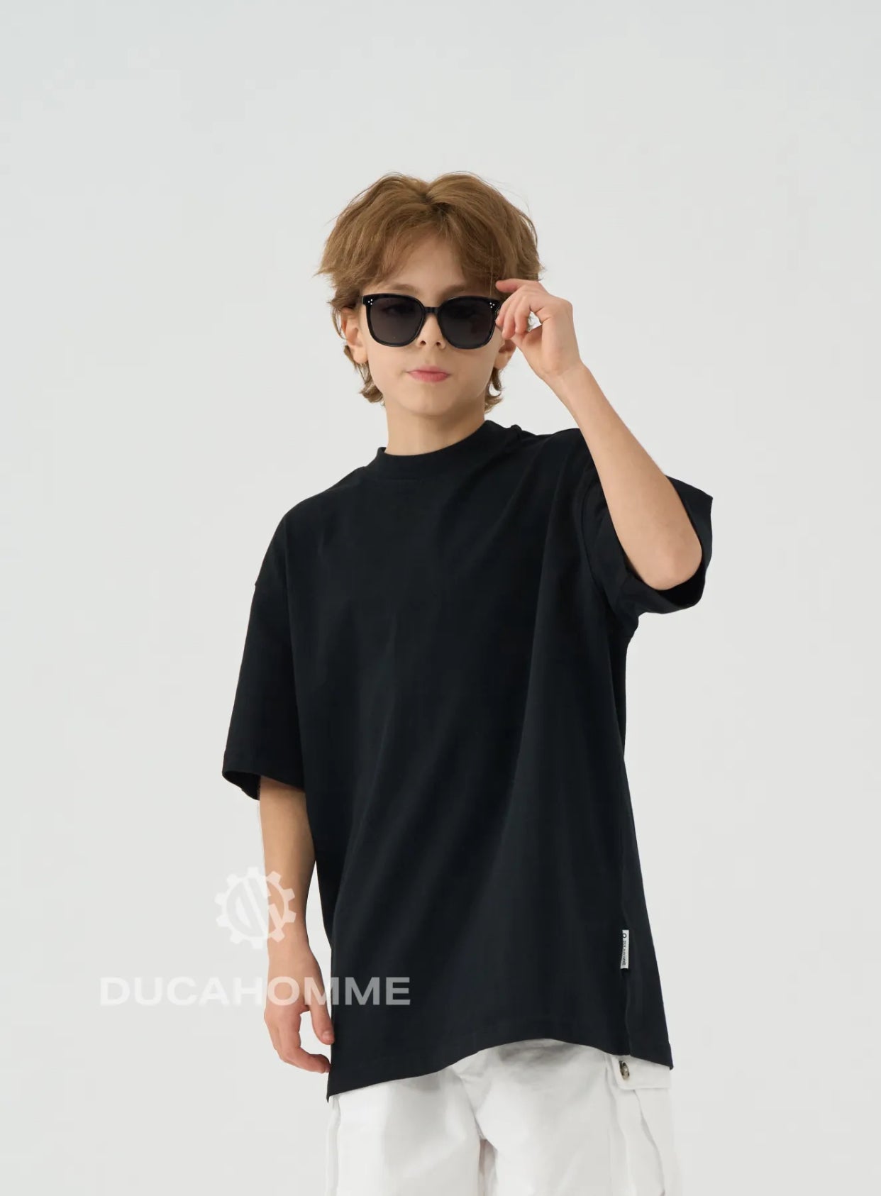 T-SHIRT MEZZO COLLO OVER NERA