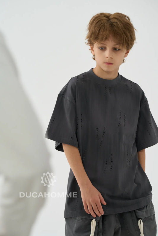 T-SHIRT STRAPPATA KIDS piombo