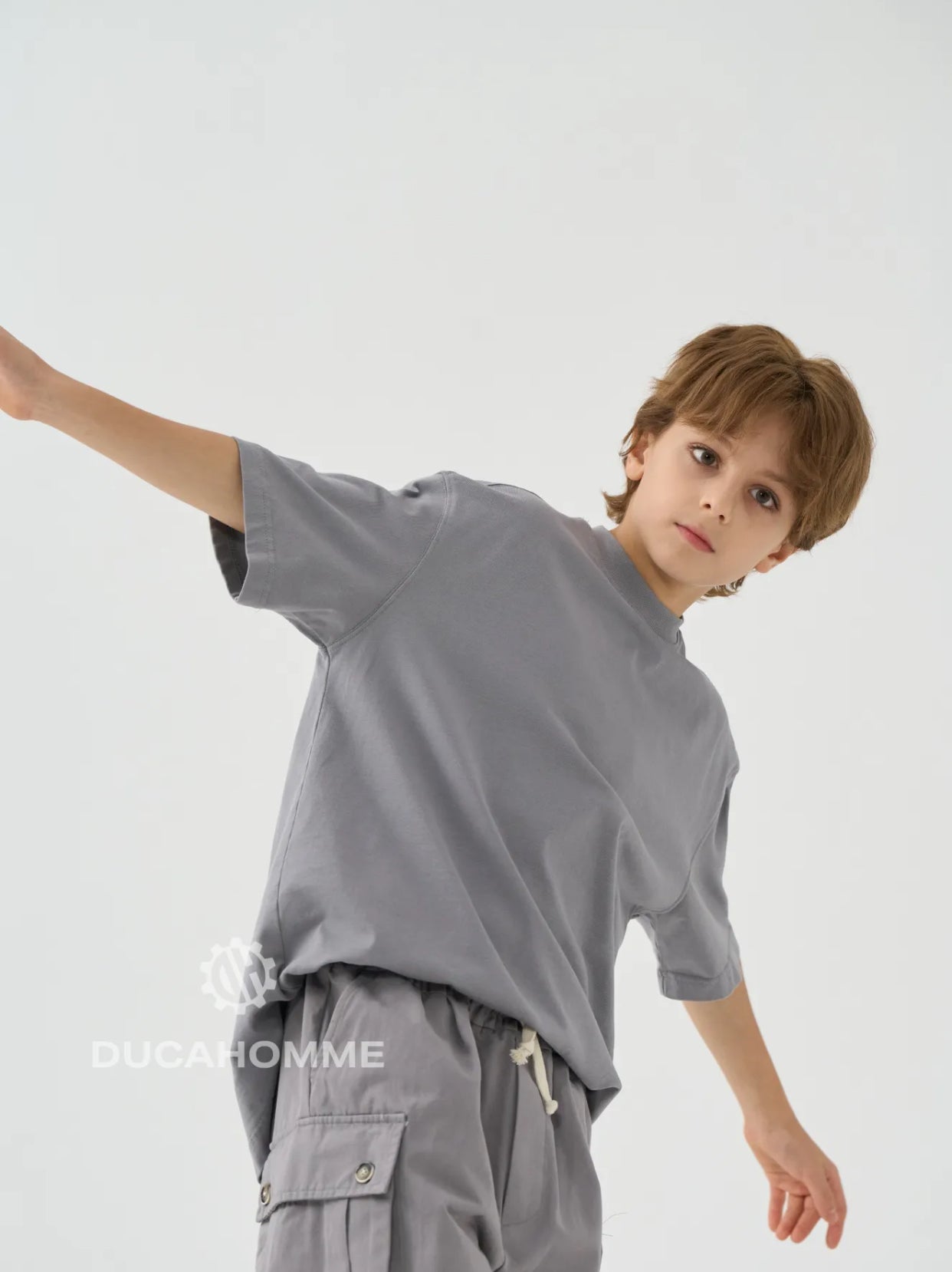 T-SHIRT MEZZO COLLO OVER GRIGIO