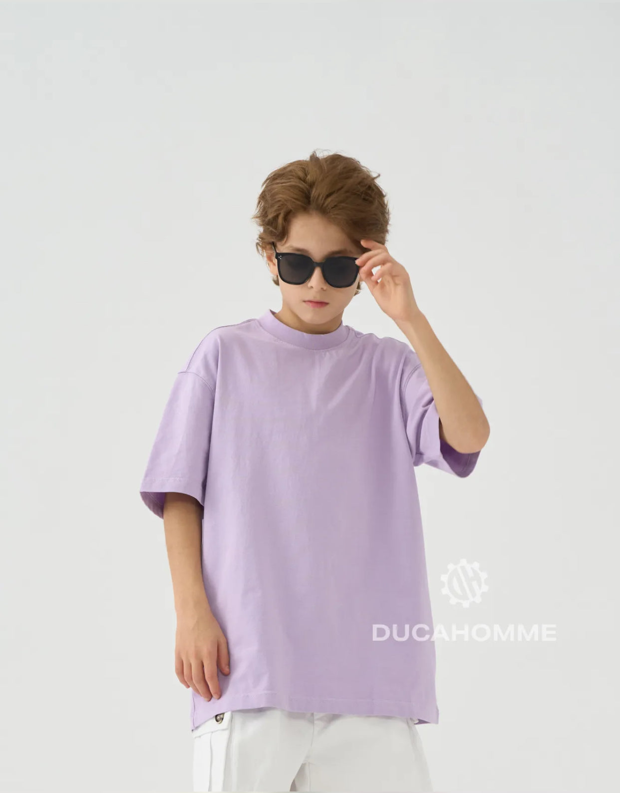 T-SHIRT MEZZO COLLO OVER LILLA