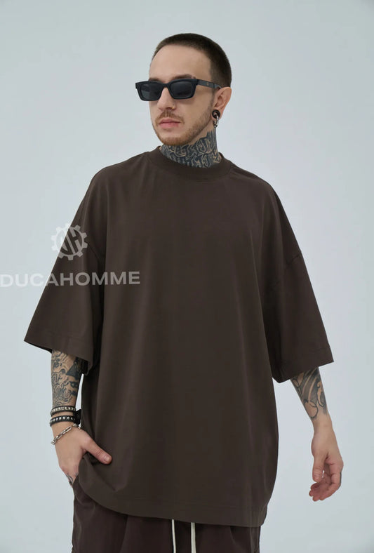 T-SHIRT OVERSIZE MARRONE