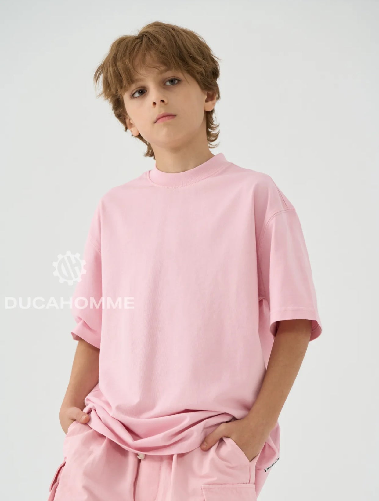 T-SHIRT MEZZO COLLO OVER ROSA
