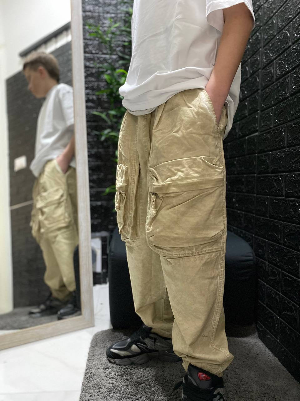 CARGO SFUMATO KIDS BEIGE TASCONI FRONTALI