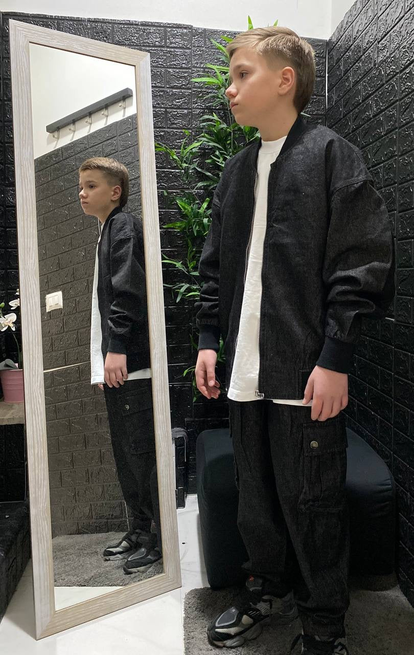 COMPLETO JEANS NERO KIDS