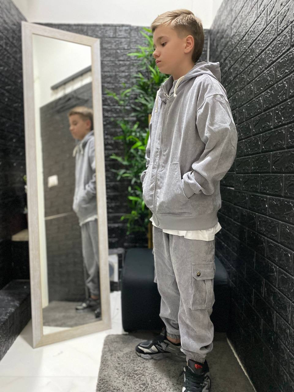 COMPLETO A COSTINE KIDS GRIGIO PRIMAVERILE