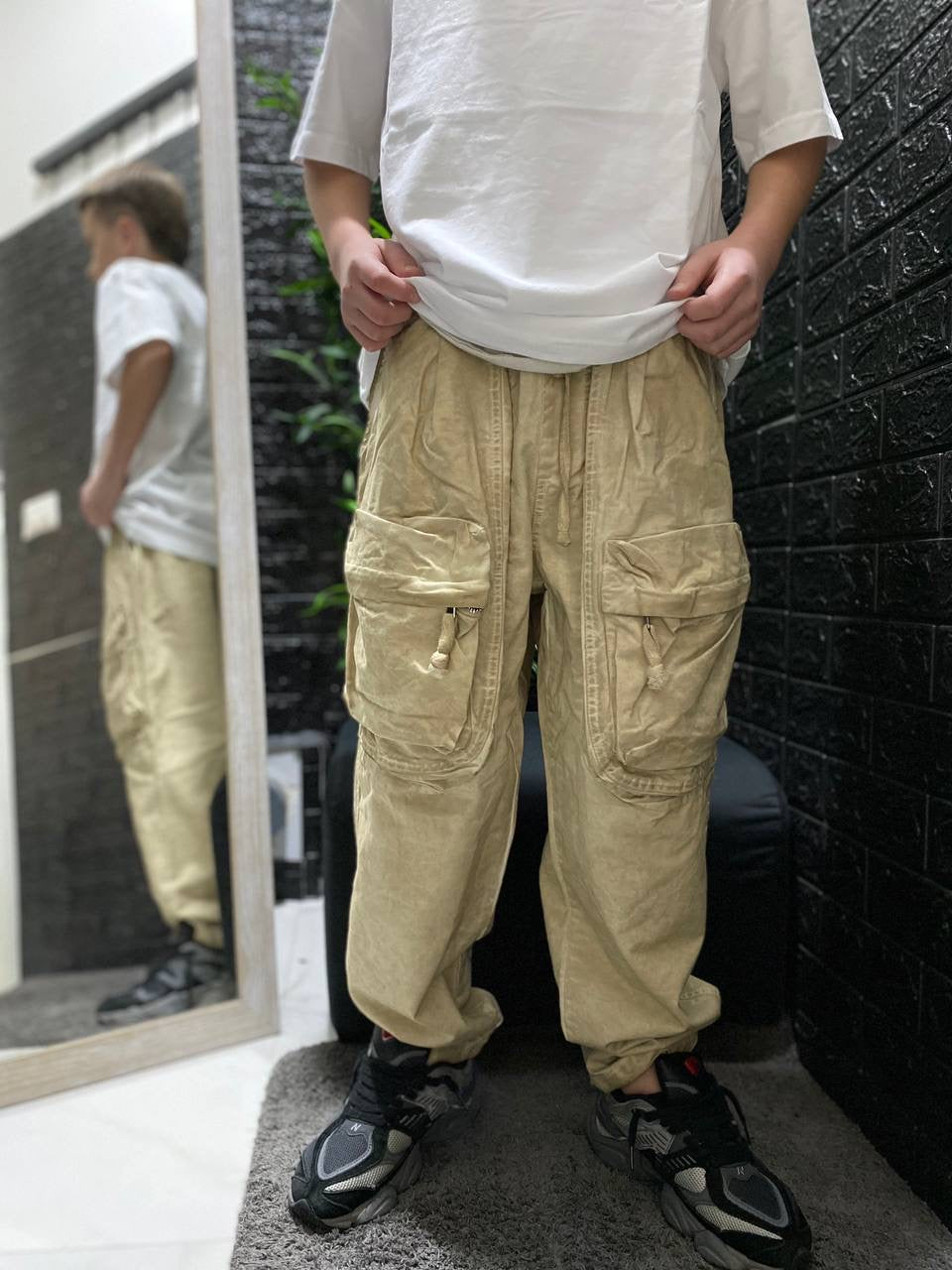 CARGO SFUMATO KIDS BEIGE TASCONI FRONTALI