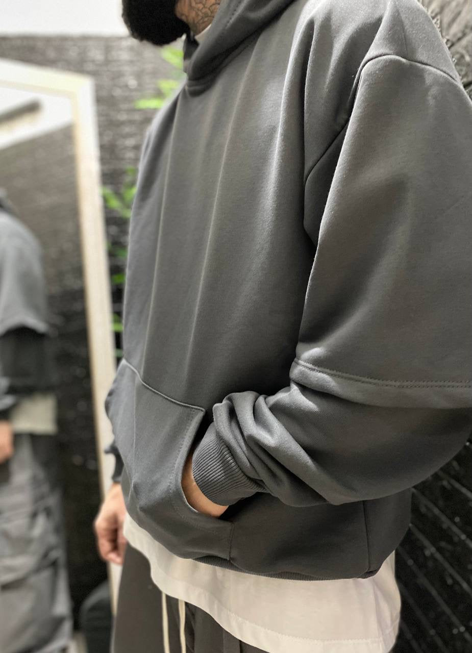 FELPA DOPPIA MANICA PIOMBO