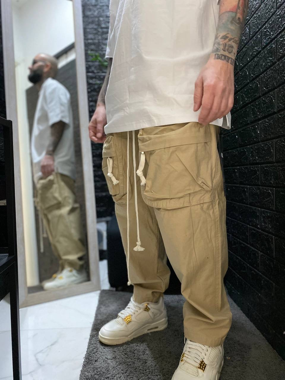 CARGO TASCONI FRONTALI BEIGE