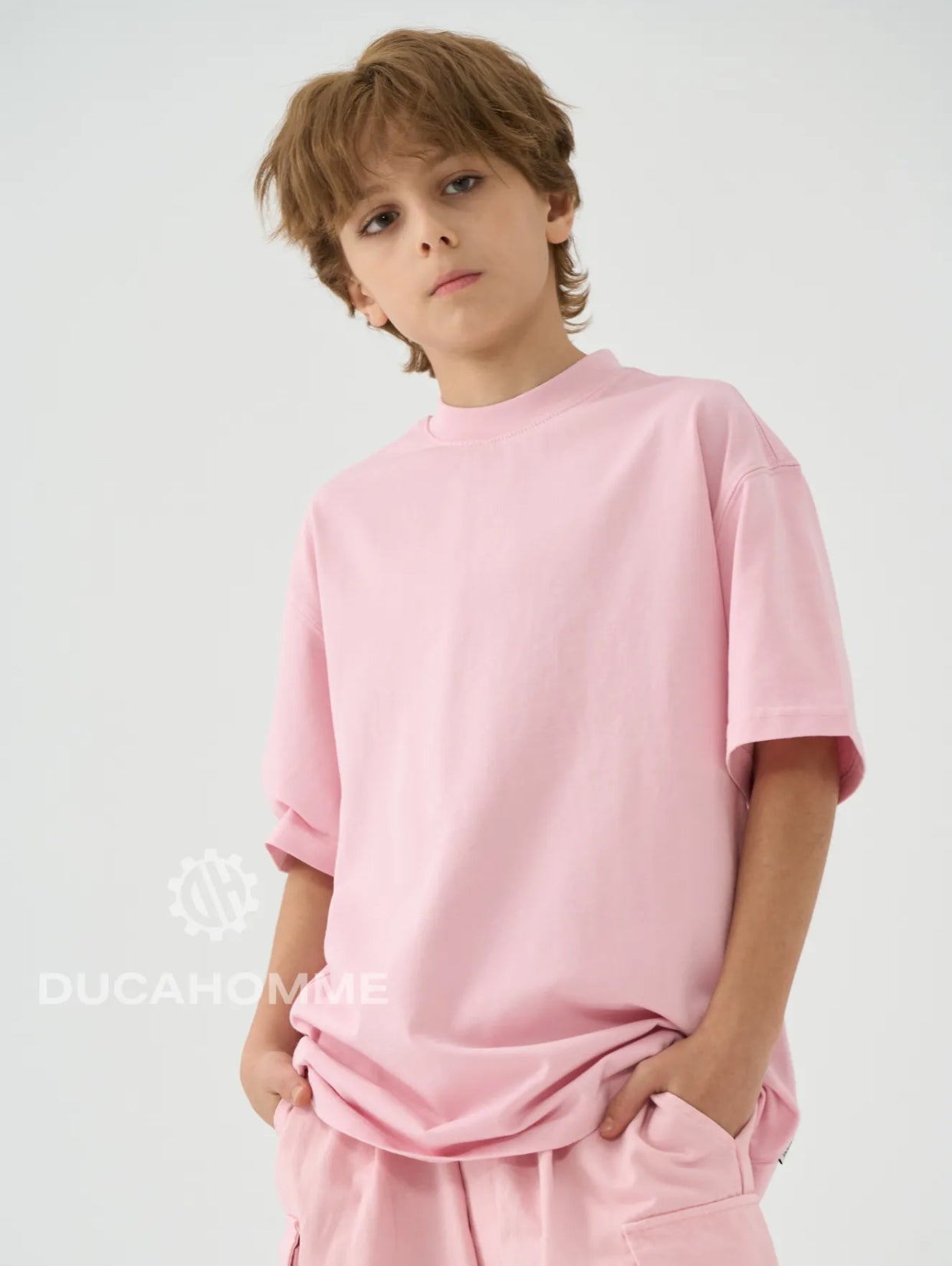 T-SHIRT MEZZO COLLO OVER ROSA