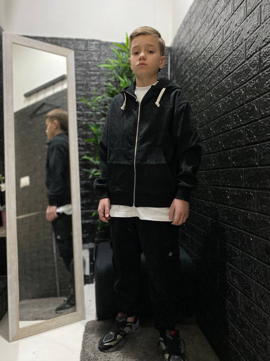 COMPLETO A COSTINE KIDS NERO PRIMAVERILE