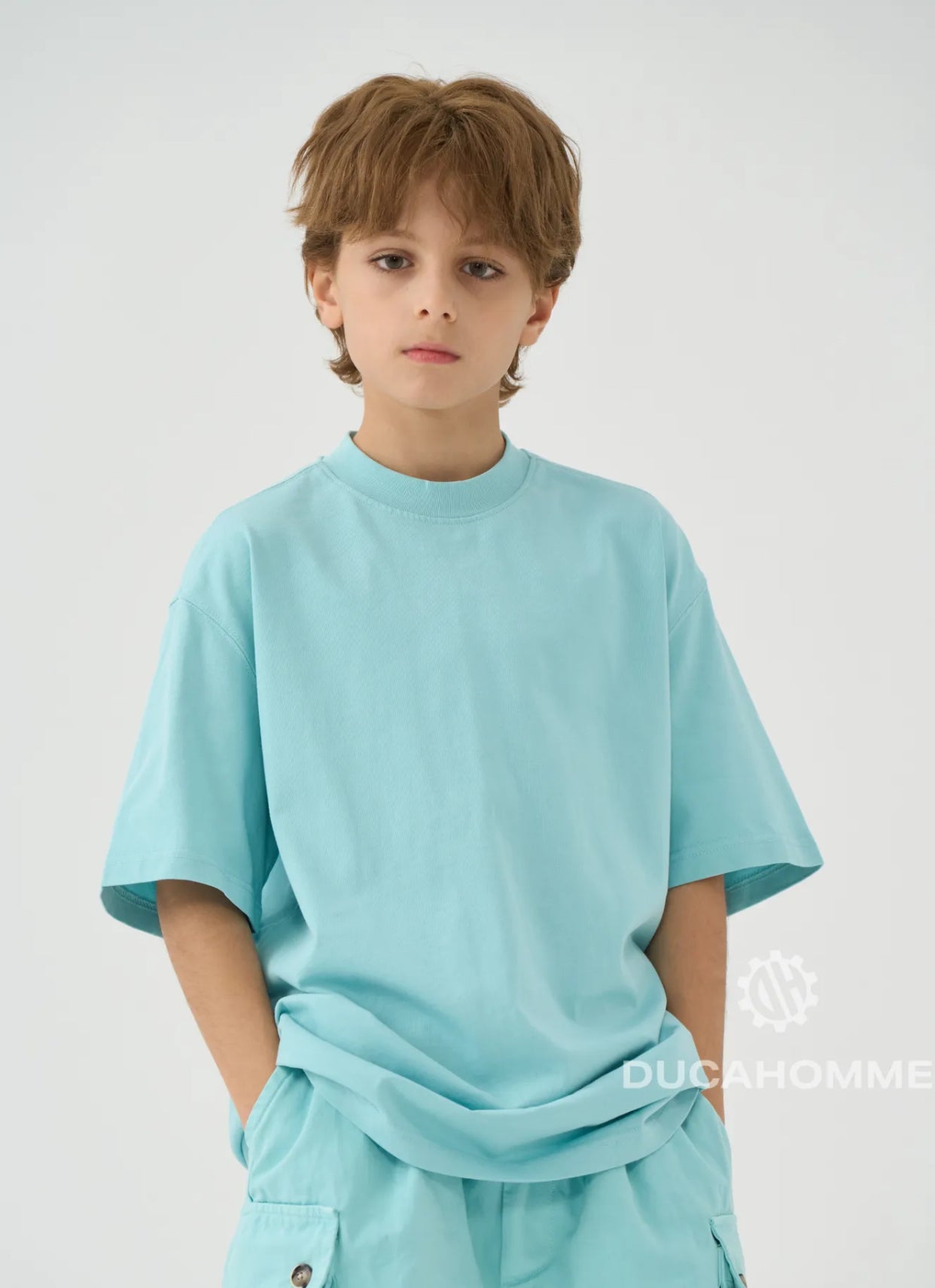 T-SHIRT MEZZO COLLO OVER TIFFANY