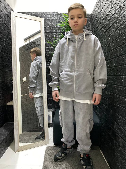 COMPLETO A COSTINE KIDS GRIGIO PRIMAVERILE