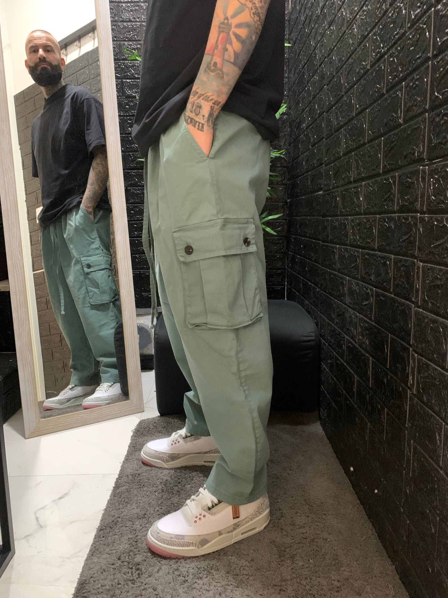 CARGO 100% COTONE VERDE ACQUA