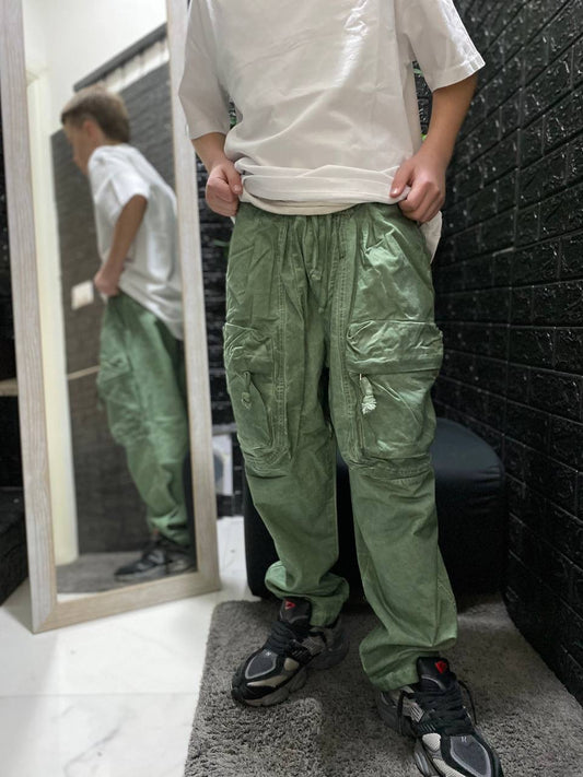 CARGO SFUMATO KIDS VERDE TASCONI FRONTALI