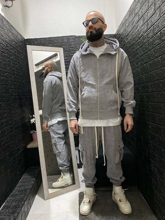 COMPLETO A COSTINE GRIGIO PRIMAVERILE