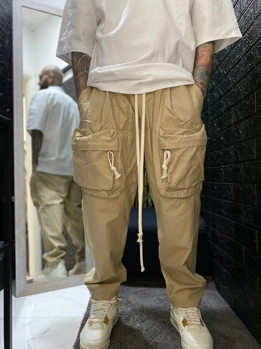 CARGO TASCONI FRONTALI BEIGE